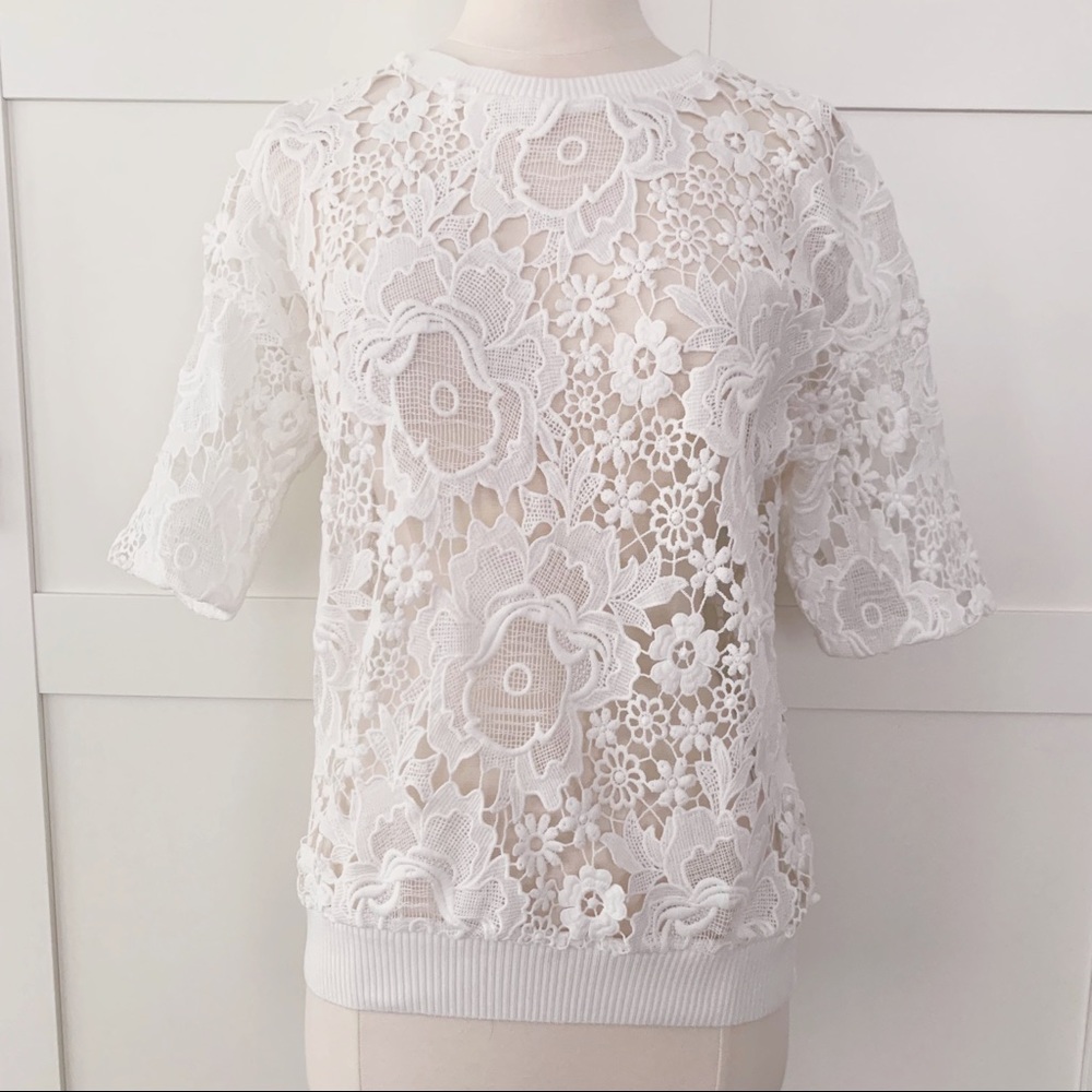 Dolan Left Coast Collection White Lace Top